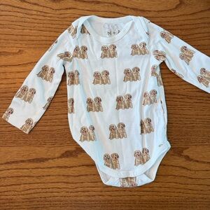 Cute Golden Doodle Print Long Sleeve  Onesie